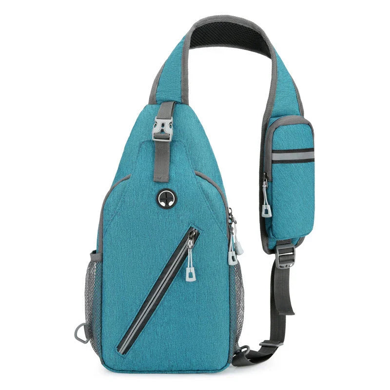 Rugged canvas crossbody bag for men in various colors, featuring a spacious main compartment, adjustable shoulder strap, and multiple pockets for organized storage.