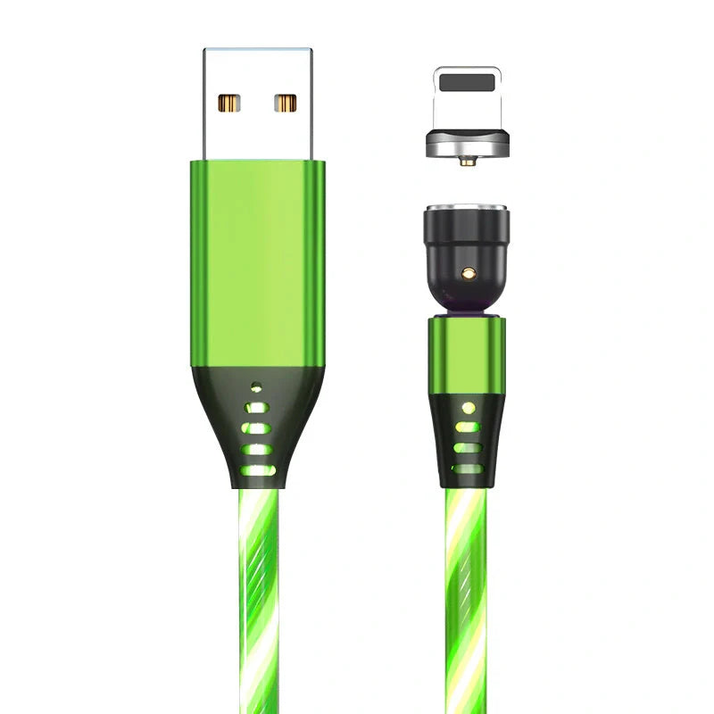 540 Rotate Luminous Magnetic Cable with LED lights and fast charging
