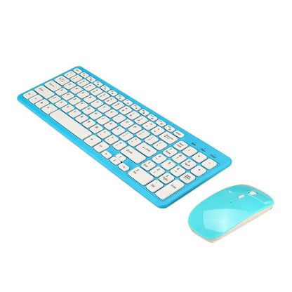 Wireless keyboard and mouse set in choice of colours with compact USB receiver