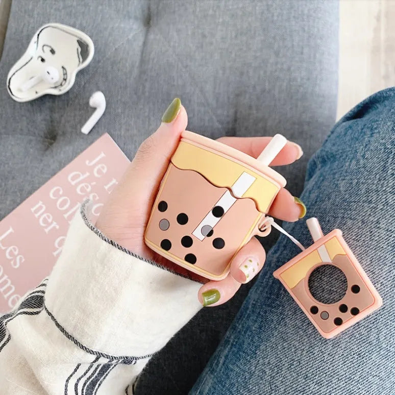 Silicone protective cover for AirPods second generation in green, orange, pink, and purple colours