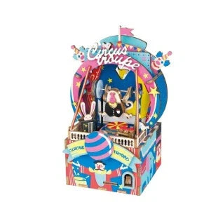 DIY 3D Kitty Ballet Wooden Puzzle and Music Box Toy with moveable parts