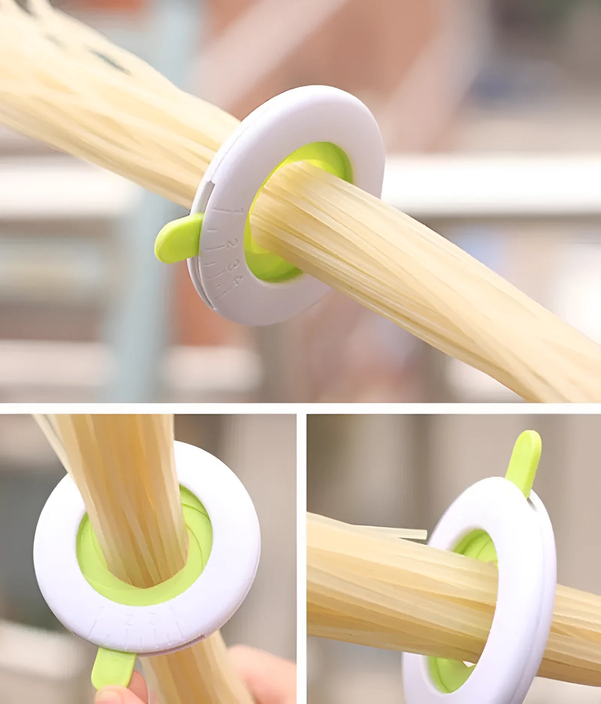 Plastic noodle thickness selector and pasta measuring kitchen tool 8x9x1cm