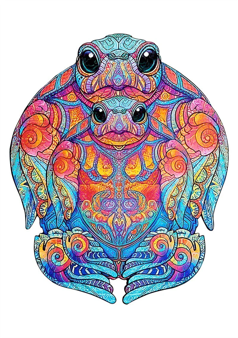 Colourful animal-shaped wooden jigsaw puzzles for children