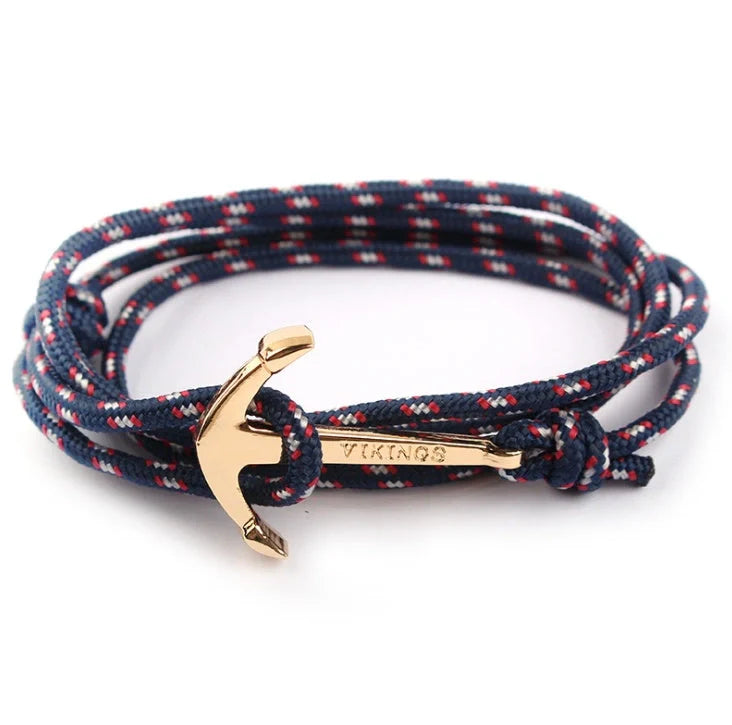 Stylish unisex anchor bracelet with hand strap, perfect for nautical fashion enthusiasts