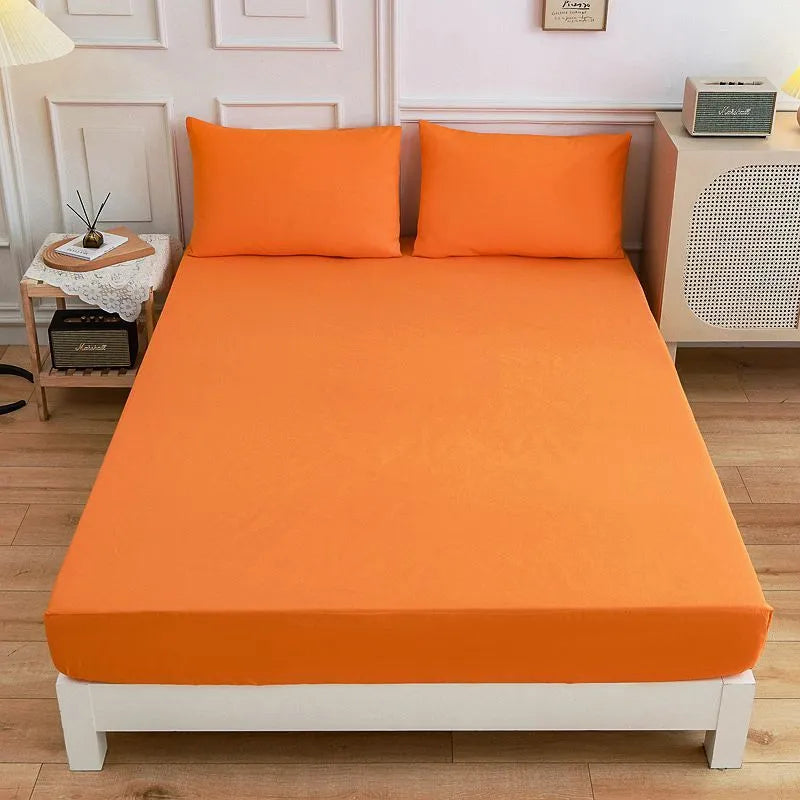 Cotton bed sheets fitted sheet and pillowcase set in various colour options for standard mattress sizes