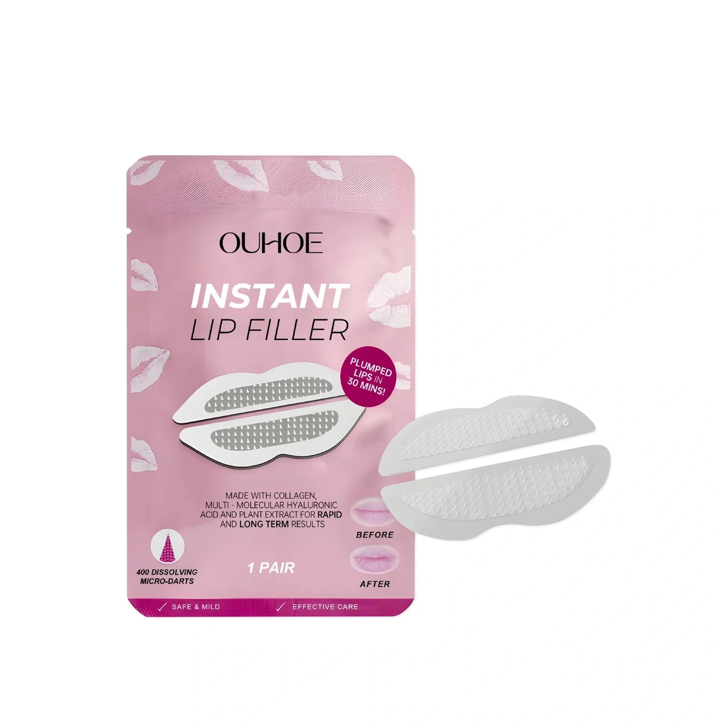 Lip nursing adhesive bandage pair measuring 8x12cm with silicone material for moisturising care