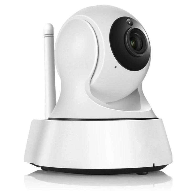 720p HD Wi-Fi home security camera with night vision and sleek, modern design