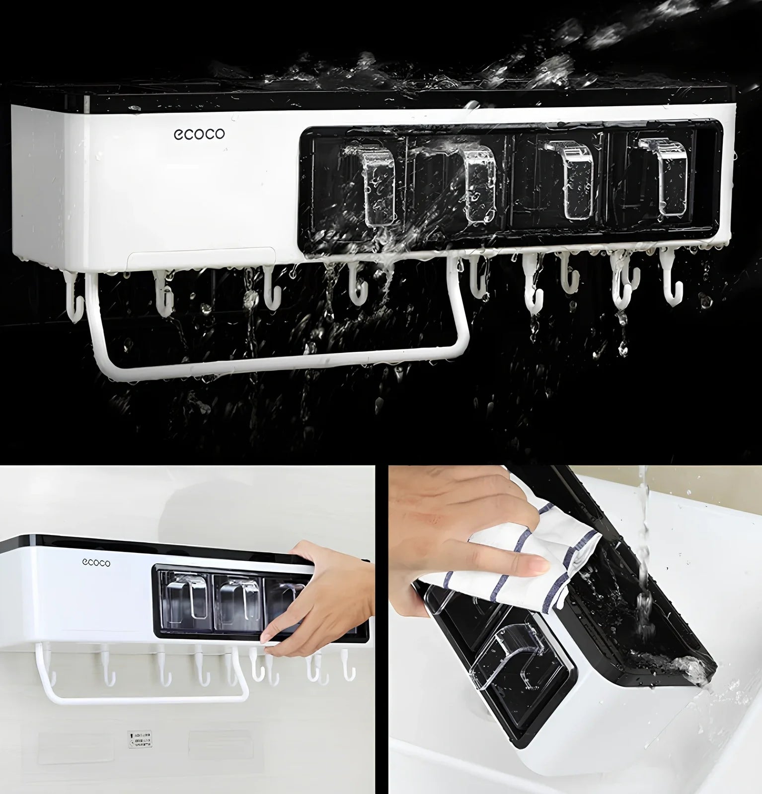 White plastic wall-mounted kitchen storage rack weighing 1500g for utensils and seasonings in corners