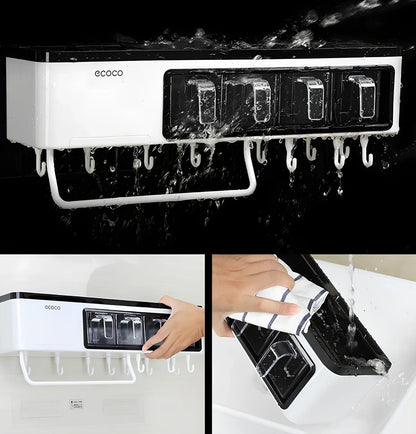 White plastic wall-mounted kitchen storage rack weighing 1500g for utensils and seasonings in corners