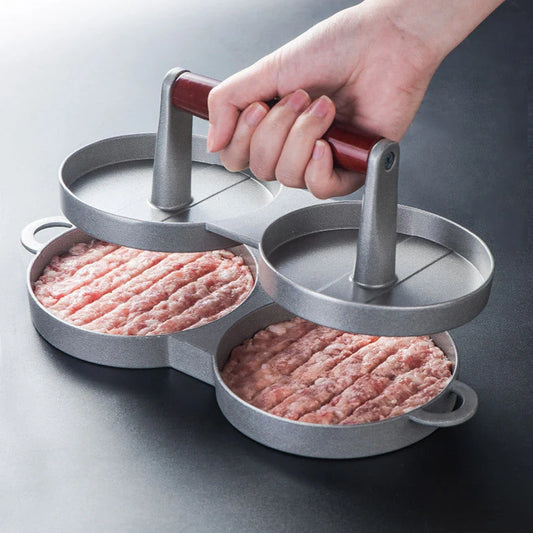 Aluminium alloy hamburger press mould for creating uniform burger patties