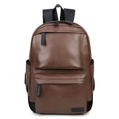 Black men's waterproof travel backpack showing computer pocket and double shoulder straps