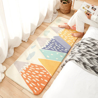 Colorful cartoon-themed floor mat with soft, plush microfiber material and non-slip backing for enhanced comfort and safety in any room.