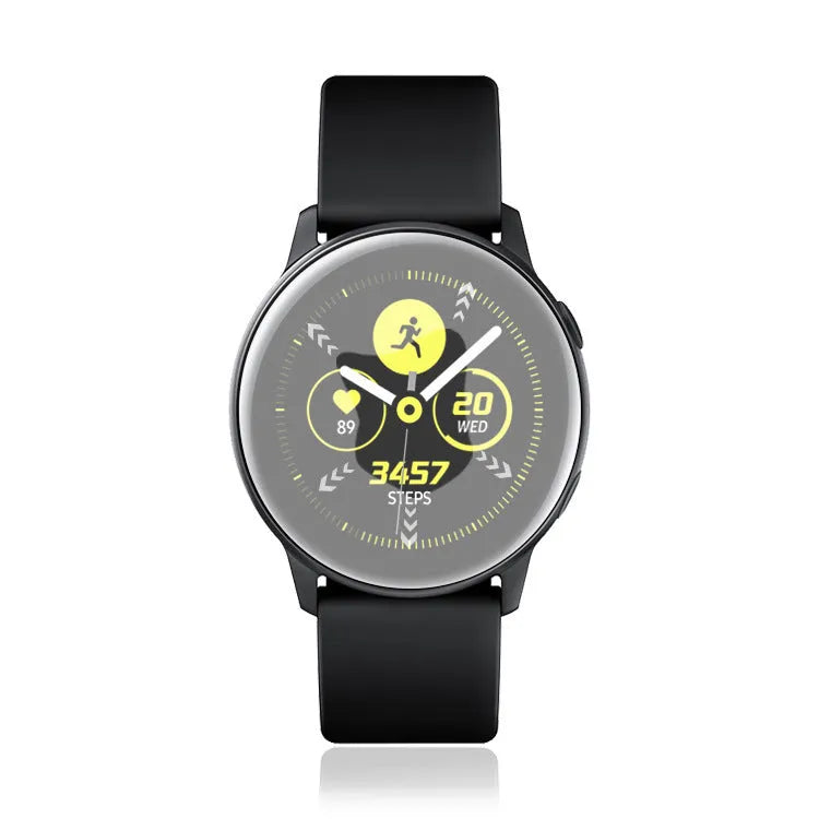 Galaxy Watch Active tempered glass screen protector film showing transparent high-definition finish