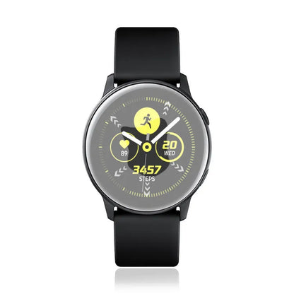 Galaxy Watch Active tempered glass screen protector film showing transparent high-definition finish