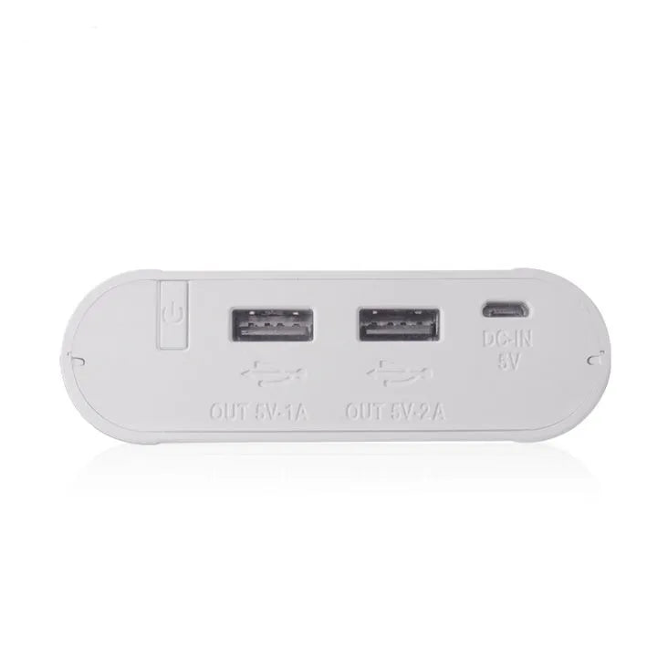 Black DIY mobile power box for 18650 batteries with LCD screen and dual USB ports