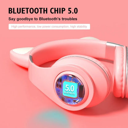 Cat ear design wireless Bluetooth sports headset in multiple colours with 10m range