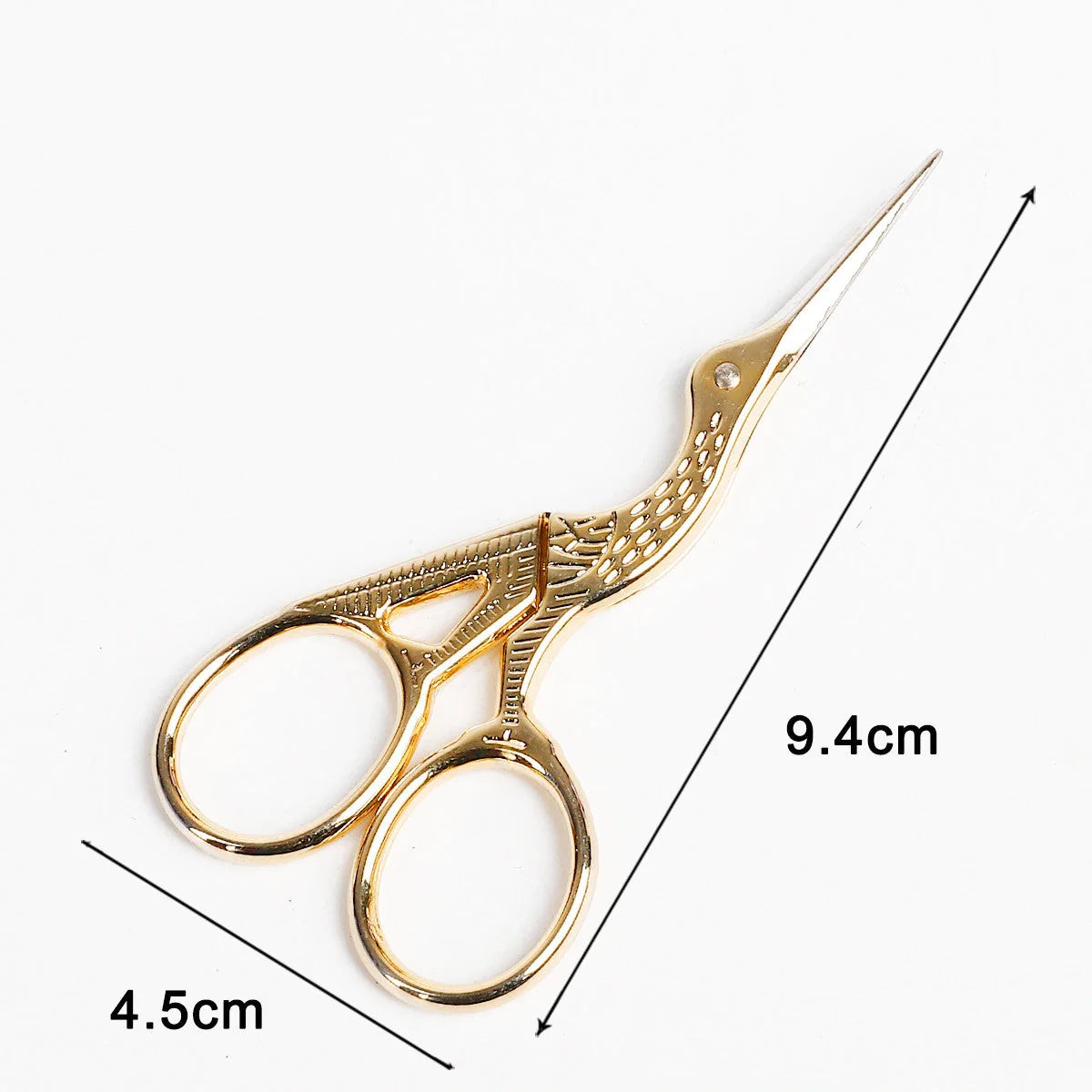 Elegant crane-shaped embroidery scissors crafted from premium stainless steel for precise, effortless cutting