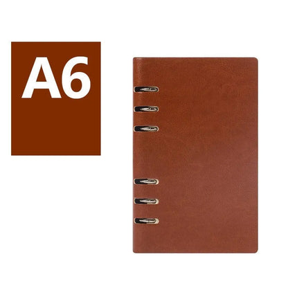 Loose-leaf business notebook with imitation leather cover in multiple colour options