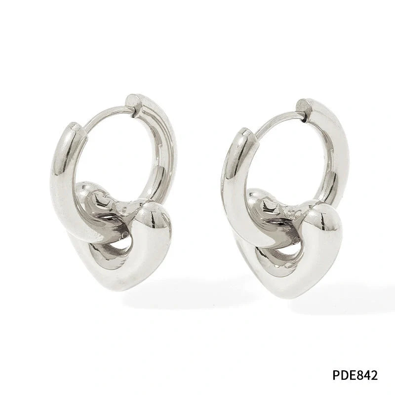 Elegant stainless steel earrings with a glossy finish, showcasing a variety of geometric shapes and colours to complement any British-inspired fashion