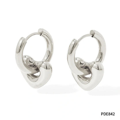 Elegant stainless steel earrings with a glossy finish, showcasing a variety of geometric shapes and colours to complement any British-inspired fashion