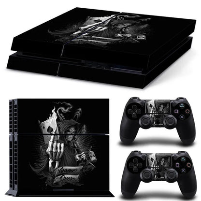 PS4 console protective film in various style designs showing 0.001mm thickness