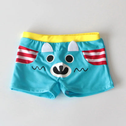Boys' boxer swimming trunks in polyester, sizes 100-120, colours Black Royal Blue Water Blue Yellow