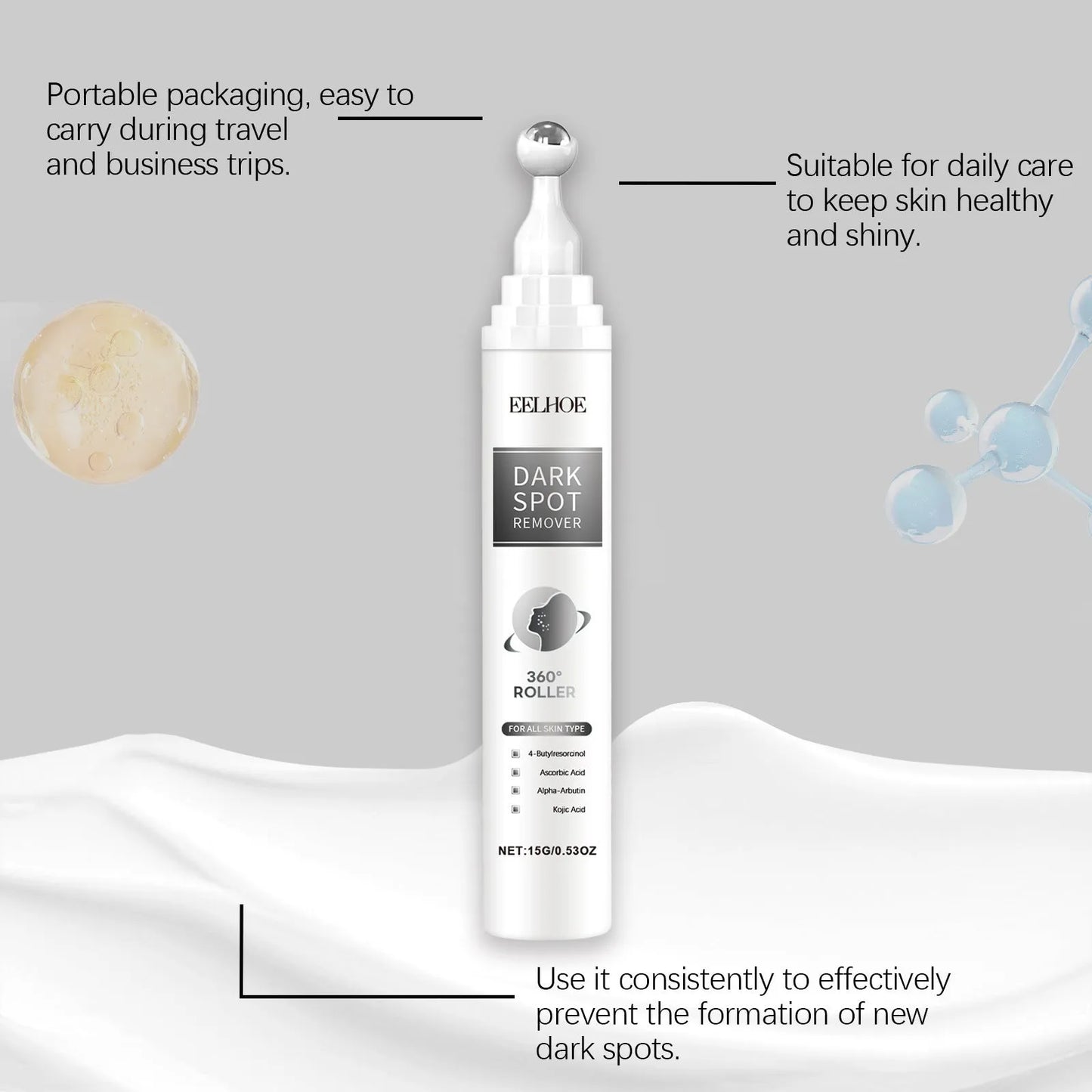 15g facial essence cream jar with brightening and hydrating formula containing multiple skincare ingredients
