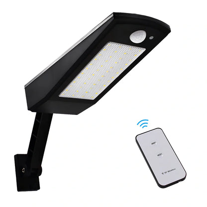 Adjustable solar light with motion sensor showing black or white colour options