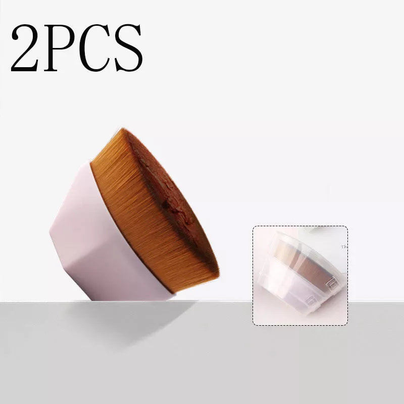 Soft synthetic foundation brush kit for flawless makeup application in black, white, and pink