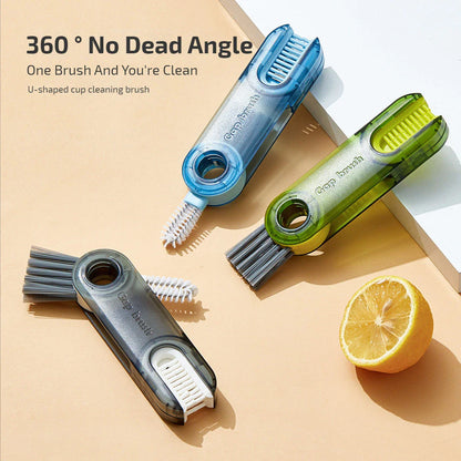 Premium 3-in-1 Cleaning Brush Set with Spiral Brush, Bevel Corner Brush, and Sponge for Cleaning Bottles, Cups, Straws, and More
