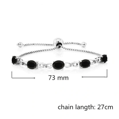 Elegant black bracelet with zircon stones, a timeless British accessory