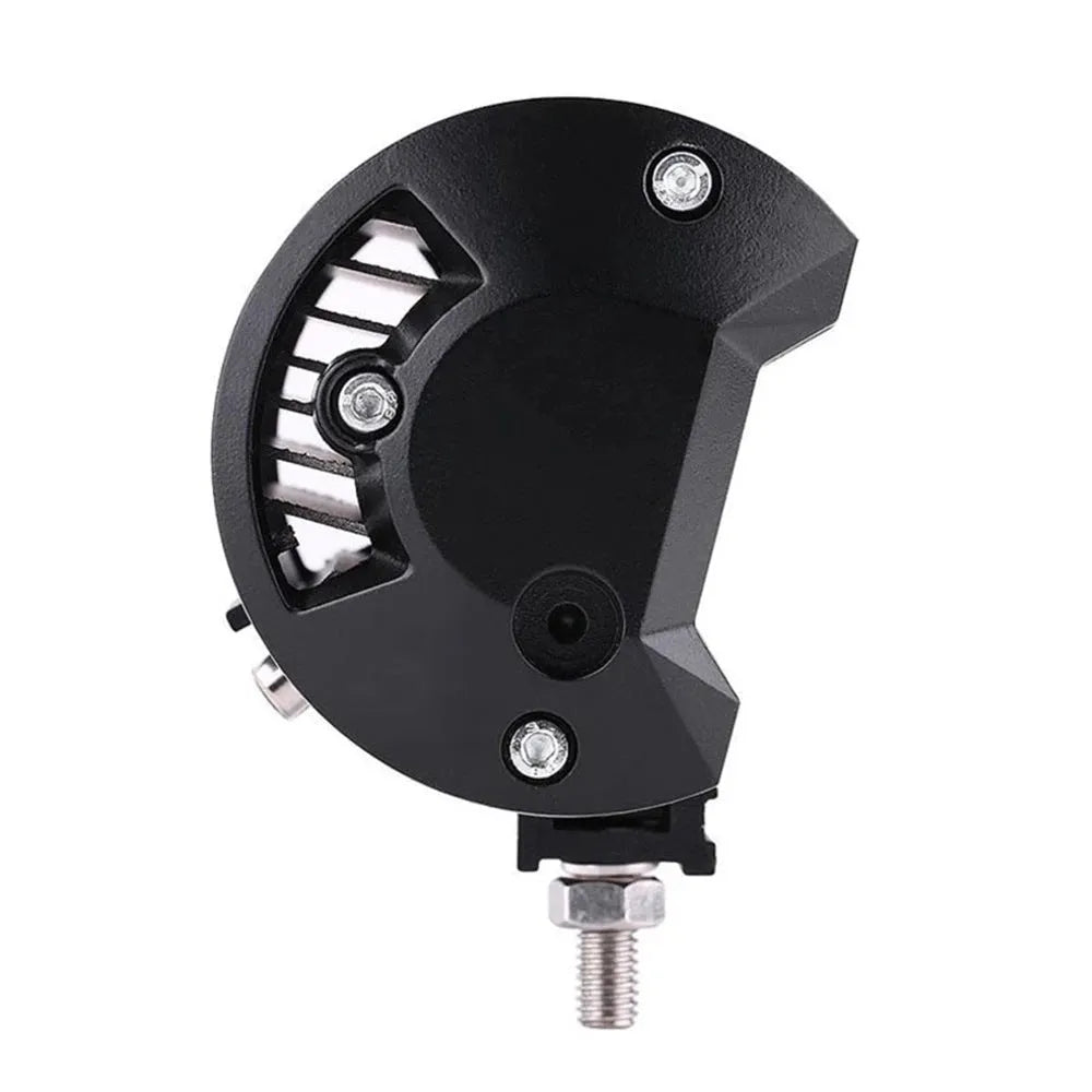 5-inch black die-cast aluminium LED work lamp with bracket for off-road vehicles