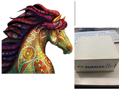 Animal Puzzle Set in A3 size with wooden storage box, vibrant animal designs for educational fun