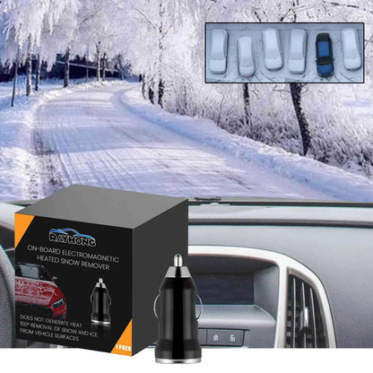 Black portable car de-icer with heated tip for melting windscreen ice