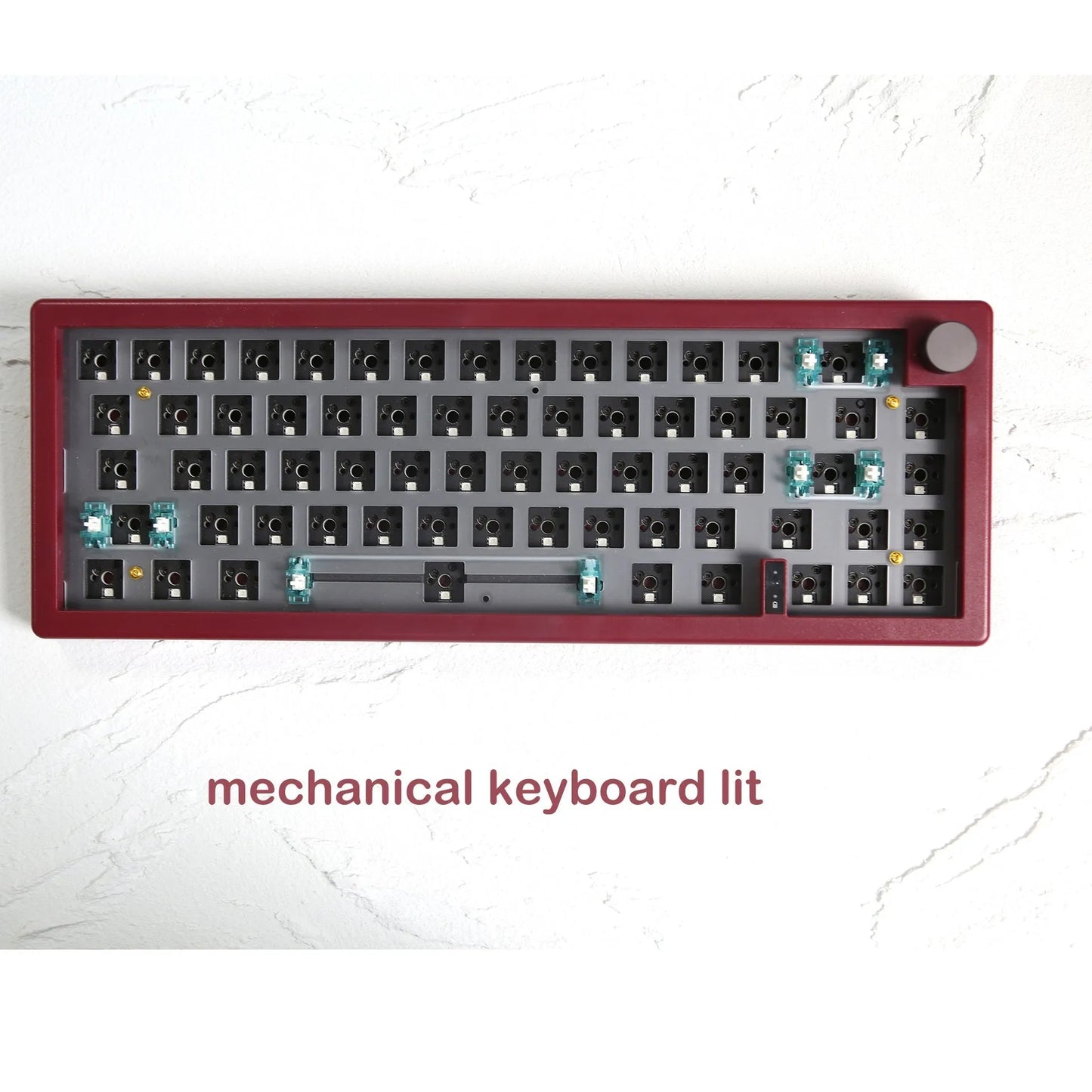 Custom DIY mechanical keyboard kit with RGB backlighting in seven colour options