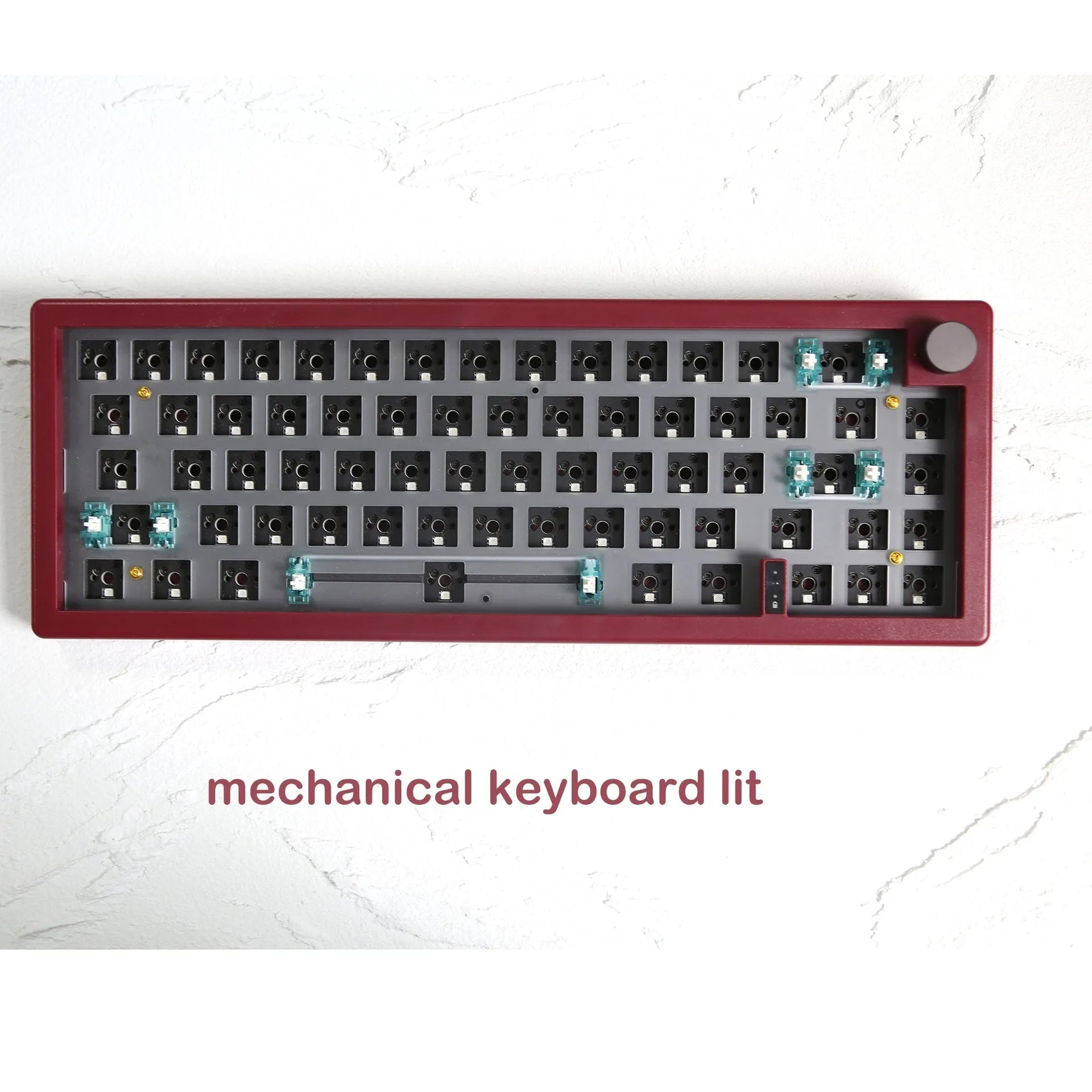 Custom DIY mechanical keyboard kit with RGB backlighting in seven colour options