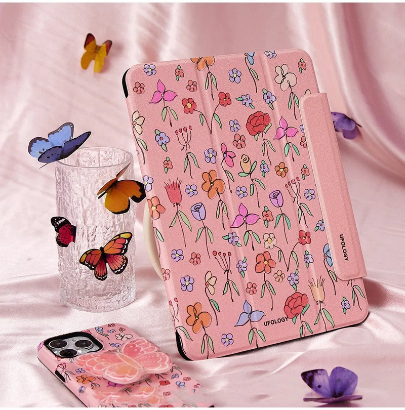 iPad Air 5 and Air 4 magnetic protective flat shell case with polyurethane construction and integrated magnetic double-sided clip for secure tablet attachment and everyday use