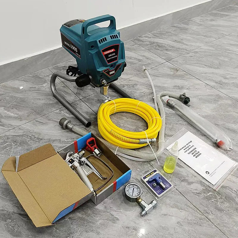 Electric Latex Paint Spraying Machine Portable for DIY Painting Projects, 110V US Standard Airless Paint Sprayer with 10m High-Pressure Hose and 30cm Extension Rod for Efficient Wall and Furniture Coating