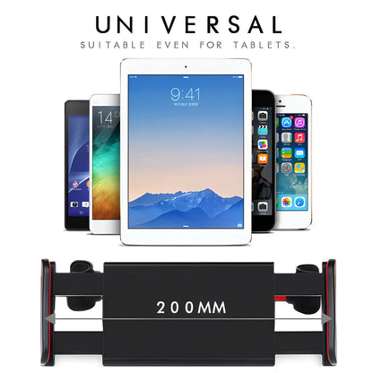 Hands-free car backseat mount for smartphones and tablets, with 360-degree rotation and shockproof protection