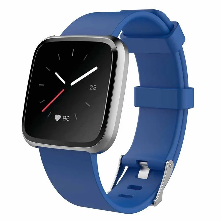Fitbit Versa Lite TPE replacement watch strap in multiple colours showing large and small sizes.