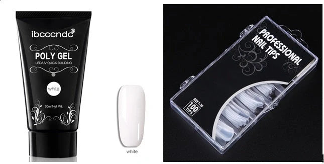 100-piece scaled nail crystal set with painless extension glue in six colours