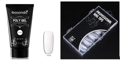100-piece scaled nail crystal set with painless extension glue in six colours