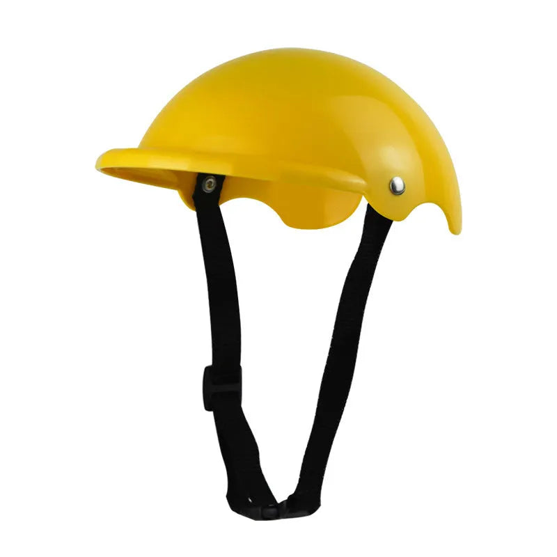 Small S size plastic pet helmet in pink, black, yellow, or green colours for motorcycle safety