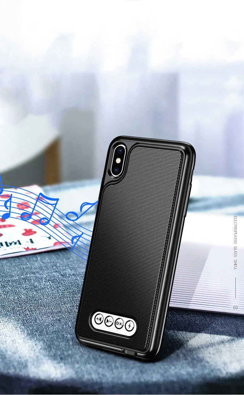 3-in-1 Bluetooth Speaker Phone Case for Apple iPhone with HD microphone and charging clip