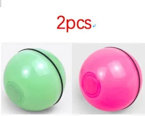 Transparent ABS green electric cat toy ball with laser light, 6.7-7cm diameter, USB rechargeable