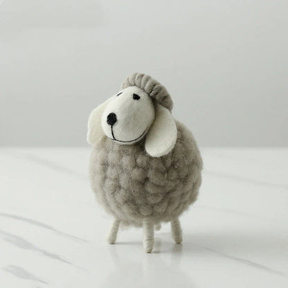 Plush sheep figurines in various colors and sizes, perfect for home decoration and gifting