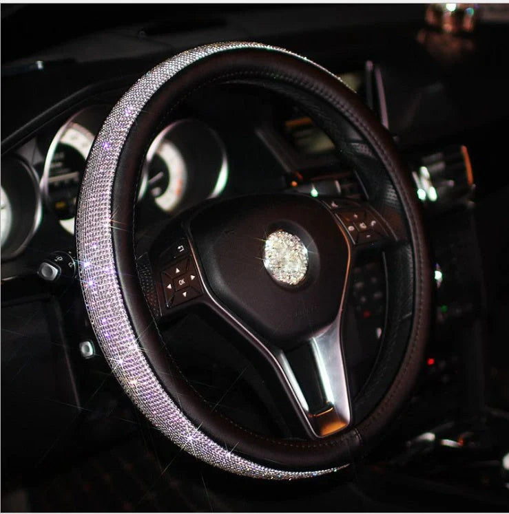 Universal anti-slip PU leather steering wheel handle set in various colours