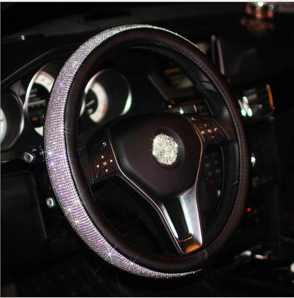 Universal anti-slip PU leather steering wheel handle set in various colours