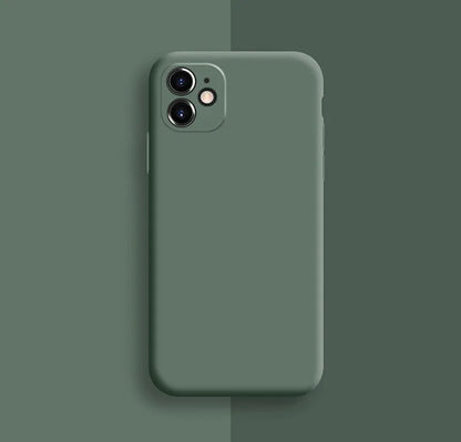Silicone iPhone 11 Pro Max case in solid colour options including begonia, black and camellia red