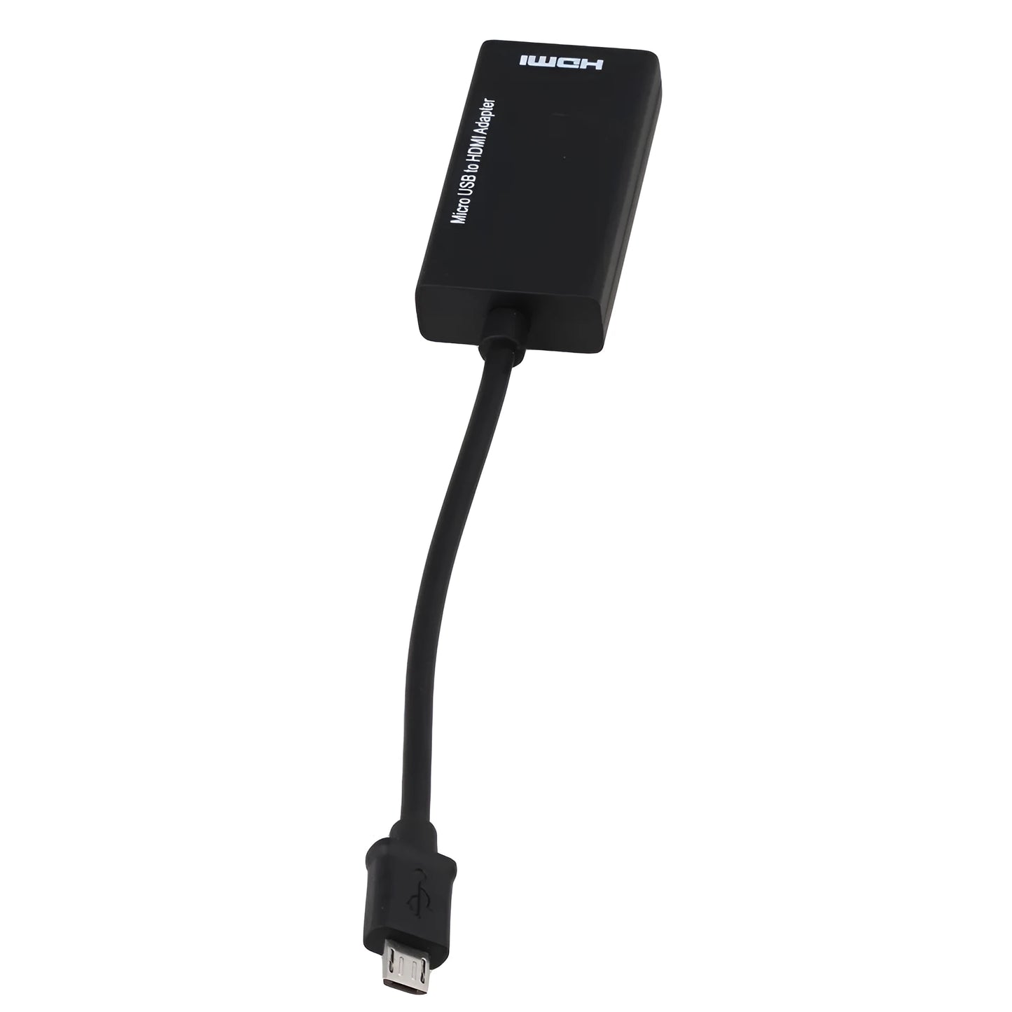 Black HD to HDMI adapter cable with gold connectors for connecting mobile devices to televisions